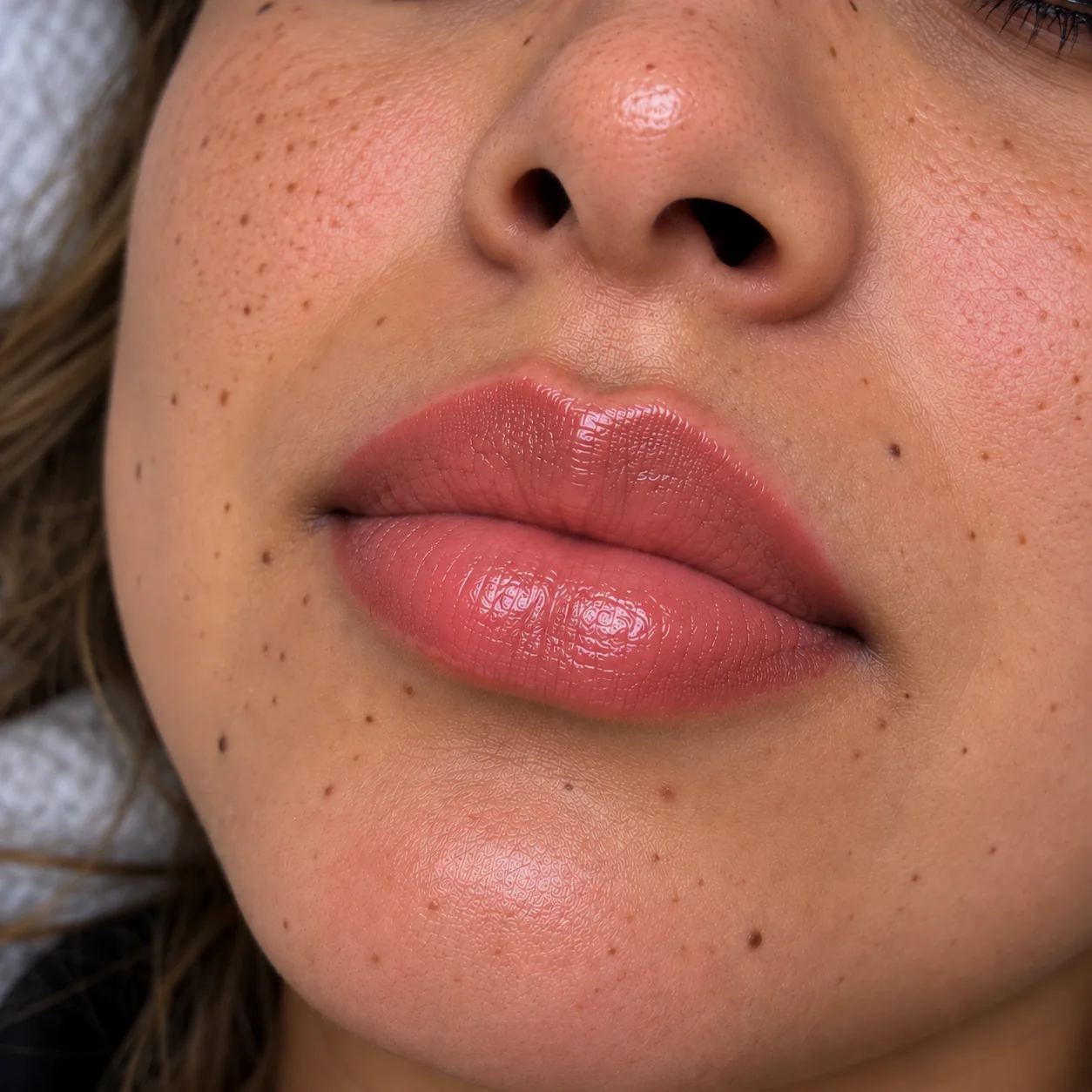 Labios después del lip blush