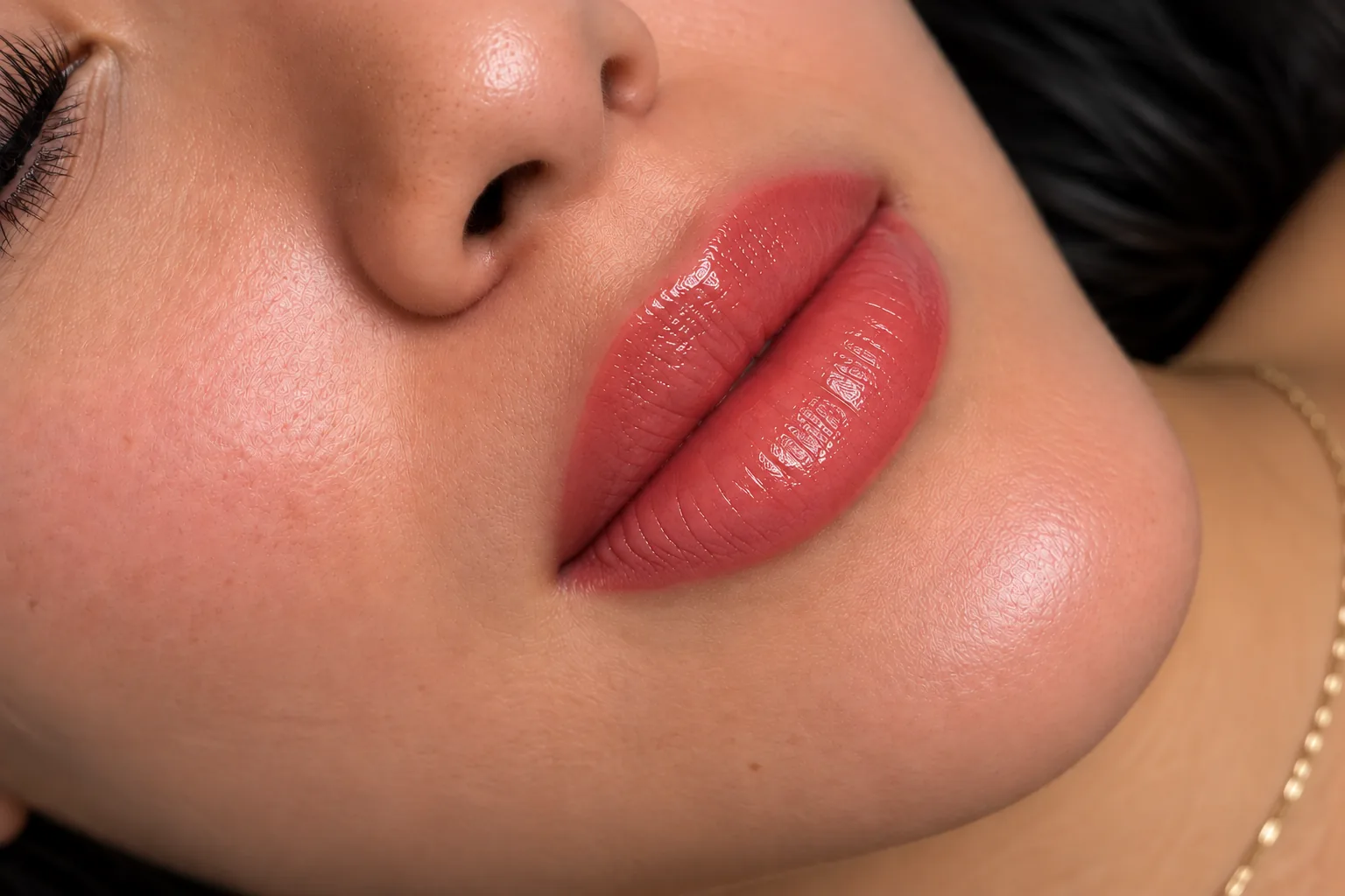 Labios después del lip blush